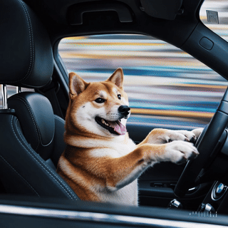 Dog driving a car gif